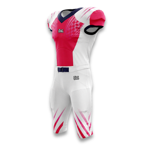 Custom wholesale Men's American Football Jersey Red White Checkered Sublimated <b>Moisture</b> Wicking Fitted Sport Apparel - Product Image 4