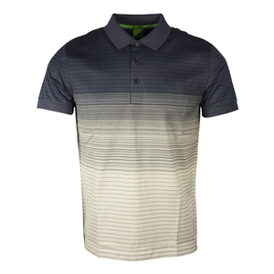 Polo à manches courtes pour homme, à rayures dégradées, coupe classique, design tricoté décontracté - Product Image 3