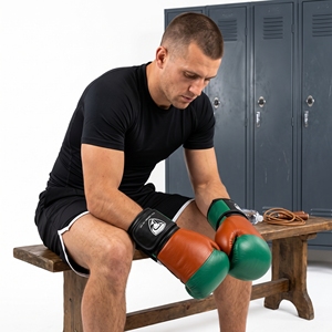Guantes de Boxeo Dumela de Cuero Naranja y Verde de 16 oz, Equipo de Entrenamiento Profesional con Diseño de Logotipo - Product Image 4