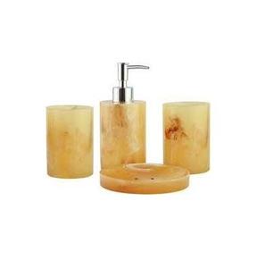 New Arrival Resin <b>Bathroom</b> <b>Accessories</b> <b>Set</b> Soap Glossy Finished Dispenser Tumbler Soap Dish Tray Luxury Hotel Vanity Organizer - Product Image 6