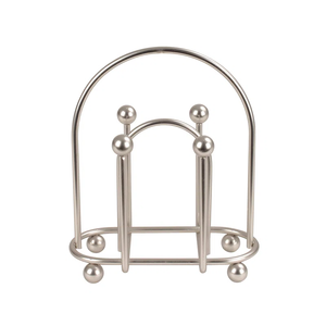 Porte-serviettes plat en bois, distributeur de serviettes en papier moderne en métal avec arche et tige lestée - Product Image 6