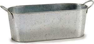 Jardinières métalliques personnalisées, pots à fleurs ovales en étain avec poignée en corde, bacs à plantes, jardinières à poignée en corde - Product Image 5