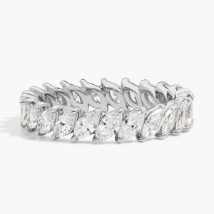 Anillo de Eternidad con Diamantes Cultivados en Laboratorio, Corte Marquesa Clásico, Oro 10K 14K 18K, Plata de Ley 925 935, Regalo de Boda para Mujer - Product Image 3