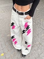 Jean Boyfriend Femme Décontracté Confortable Respirant Mignon Sexy Coupe Ample Streetwear Effet Usé Déchiré Motif Léopard Coloré