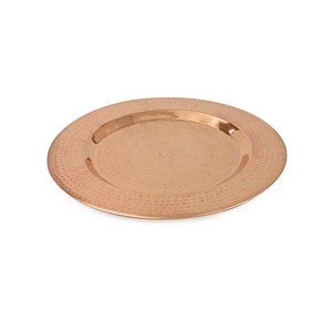 Placa de cargador de cobre puro, hecha en la India, venta al por mayor, cuadrada y redonda, el mejor uso, para interiores y exteriores, hogar, Hotel, restaurante y bodas - Product Image 1