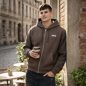 Sweat-shirts à capuche zippés en molleton épais, coupe oversize streetwear, coupe carrée, coton premium, logo personnalisé, fournisseur en gros pour hommes - Product Image 5