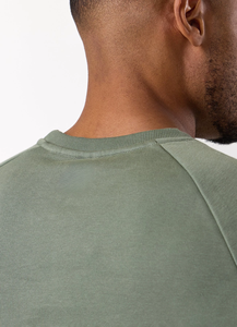 men sweatshirt fitted heavy <b>weight</b> cotton fleece fabric distressed embroidery print streetwear pullover - Product Image 3