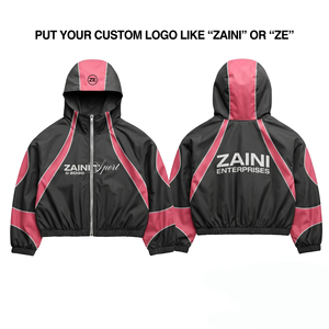 Mens Winter 120 GSM Premium Polyester Canvas Waterproof <b>Windbreaker</b> Jacket <b>Black</b> Contrast Panel Custom Digital Printing Front - Product Image 1