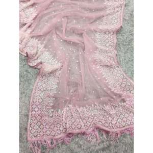 Vestido de noche Lentejuelas Hermosas Bordado Trabajo Fiesta Desgaste Saree - Product Image 4