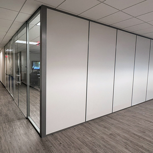 Cloison de bureau amovible insonorisée en verre, panneau mural en bois pour la division de pièce, cloison de séparation commerciale pour bureau - Product Image 6