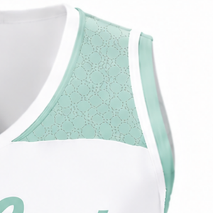 Maillot de cheerleading sans manches vert menthe sublimé, tenue de sport athlétique pour équipe, uniforme de compétition et d'entraînement - Product Image 3