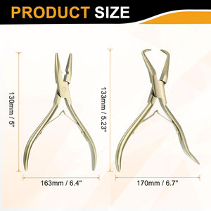 Kit d'outils professionnels pour extensions de cheveux, pinces en acier inoxydable pour la pose et le retrait de micro-anneaux, aiguille à boucle micro-ring - Product Image 2