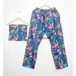 <b>Indian</b> Handmade 100% Cotton Eco- Friendly Soft Elegant Pj Set Breathable <b>Top</b> And Bottom Elastic Waist Pajama Set Nightwear Dress - Product Image 4