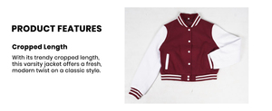 Veste de baseball pour femme, couleur marron et blanc, manches longues, fermeture à boutons contrastés, longueur normale, style Letterman - Product Image 6