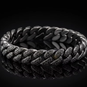 Pulsera de Cadena Premium con Diamantes Cultivados en Laboratorio, Plata 925, Acabado en Oro 10K/14K, Joyería de Lujo para Fiestas Urbanas y Estilo Hip Hop - Product Image 2