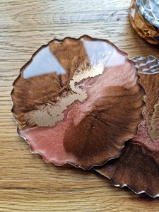 Resin <b>Coaster</b> <b>Set</b> Handmade Other Style Eco-Friendly Round Home Decor Table Sculpture - Product Image 5