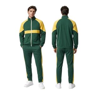 Retro Striped Varsity Style <b>Tracksuit</b> Stand Collar Long Sleeve Breathable Tricot Fabric Team Sports Outfits Men <b>Gym</b> <b>Tracksuits</b> - Product Image 3