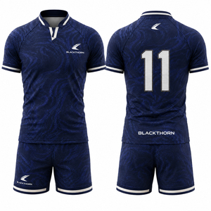 Conjunto de Camiseta de Fútbol para Hombre, Manga Corta, Cuello en V, Uniformes de Fútbol Sublimados, Kit de Equipo, Absorbe la Humedad, Transpirable, Elástico en Cuatro Direcciones - Product Image 1