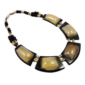 Genuine Buffalo Horn Pendant Necklace Eco-Friendly Top Quality Natural Buffalo Ox Horn Necklaces for Women <b>Honey</b> Color Chain - Product Image 4