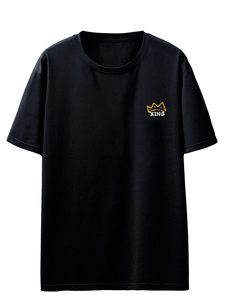 เสื้อยืดโอเวอร์ไซส์สีดำพิมพ์ลายสำหรับผู้ชาย ราคาโรงงาน แขนสั้น คอกลม พิมพ์ลายตัวอักษรด้านหลัง ผ้าเจอร์ซีย์คอตตอน 100% - Product Image 1