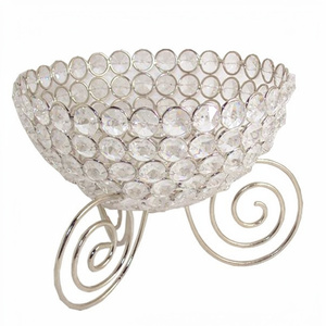 Utensilios de Cocina, Color Plateado, Elegante Tazón de Hierro y Cristal, Tazón Único para Servir en Restaurantes, Tazón para Mezclar Ensaladas, Hecho a Mano - Product Image 1