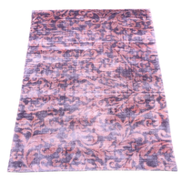 Tapis géométrique en laine tissé à la main sur mesure 10'x14' Rouge et crème traditionnel à poils ras avec support en coton pour maison de luxe