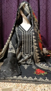 Colección de verano 2022, traje de césped bordado paquistaní indio de lino alto, vestido elegante de moda étnico Salwar Kameez - Product Image 4