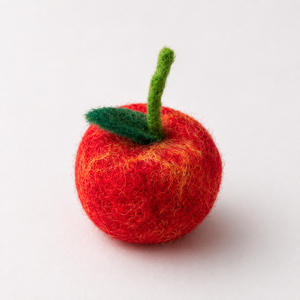 Mahaguthi <b>Craft</b> Conscience <b>Wool</b> Felt Apple <b>Craft</b> Red Fruit Decorative Model Green Stem Leaf for Educational Toys 3 6 Years - Product Image 3