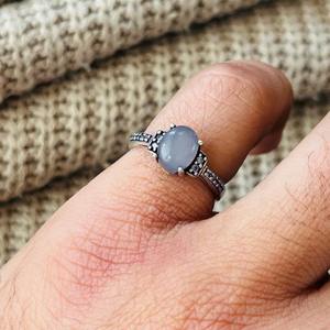 Vintage Brass Grey Moonstone <b>Ring</b> <b>Boho</b> Oxidized Silver Plated Tribal Handmade Wholesale <b>Ring</b> For Women - Product Image 4
