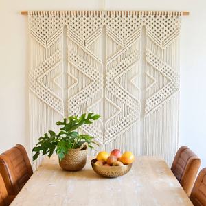 Tapiz de Pared de Macramé Boho, Decoración de Pared de Algodón Hecha a Mano para Sala de Estar, Dormitorio, Cuarto de Niños, Tapiz Tejido Elegante para Decoración del Hogar - Product Image 4