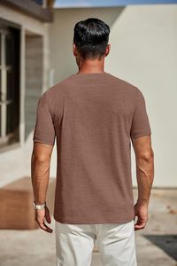 เสื้อยืดคอกลมผู้ชาย แขนสั้น ผ้าฝ้าย ระบายอากาศ แห้งเร็ว เป็นมิตรกับสิ่งแวดล้อม ทรงเข้ารูป เสื้อผ้าฤดูร้อน ใส่ได้ทุกวัน - Product Image 5