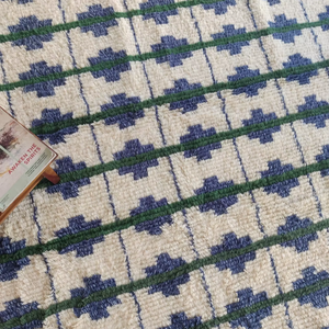 พรมขนสัตว์ทำมือขายดีที่สุด ลายเรขาคณิตทันสมัย สำหรับห้องนั่งเล่นและห้องนอน - Product Image 6