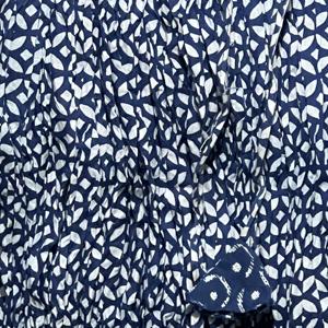 Jupe d'été élégante et décontractée pour femme en coton 100% bleu foncé, avec empiècements, en tissu imprimé floral fait main, confortable, naturel et respirant - Product Image 4