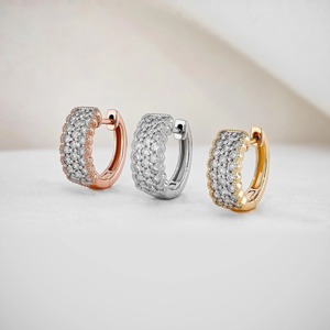 ต่างหูห่วงแบบ Huggie ประดับเพชรแล็บโกรว์ 14K ทองคำแท้ 48 เม็ด ดีไซน์หรูหรา เหมาะเป็นของขวัญสำหรับงานปาร์ตี้ สำหรับผู้หญิง - Product Image 2