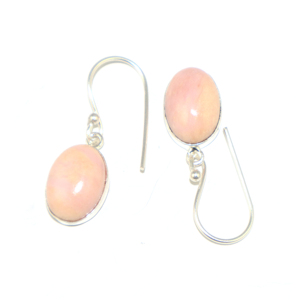 Classic Women's Pink <b>Opal</b> Drop <b>Earrings</b> Silver Plated Bezel Setting Oval Shape Fashion Dangle Jewelry Gift For Wholesale - Product Image 3