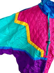 Vintage Colorblock Windbreaker Jacket Stand Hooded Waterproof Embroidery Featuring Pockets Pullover Closure Snap Flap Fit Nylon - Product Image 5