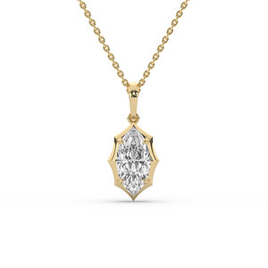 Lab Grown Marquise Brilliant Cut Diamond 14K <b>Solid</b> <b>Gold</b> Women's IGI Certified <b>Pendant</b> - Product Image 3