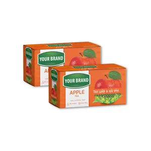 100% Sachets de thé bio de qualité supérieure dans un sachet Sachets de pomme aromatisée personnalisés Nourriture et boisson Fournisseur de sachets de thé noir Apple