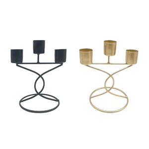Porte-bougies coniques modernes en métal noir, supports de bougies géométriques faits à la main en fer pour table à manger et salon - Product Image 5