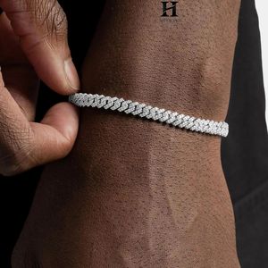 <b>Iced</b> <b>Out</b> Miami Cuban Link Bracelet Diamond Prong Cuban <b>Chain</b> Bracelet Hip Hop Men Jewelry - Product Image 1