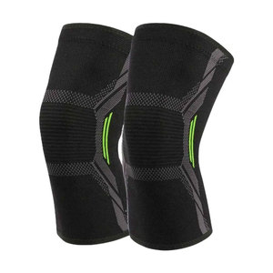 Genouillère géométrique avec surpiqûres orange, élastique, respirante, soutien par compression pour hommes, entraînement sportif - Product Image 2