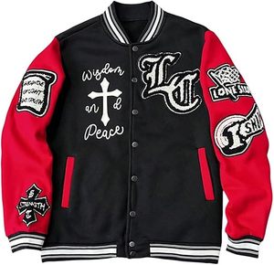 Veste d'hiver confortable pour homme, style Letterman, col montant, logo sur le devant, coupe-vent, haute qualité, écologique, à prix raisonnable - Product Image 1