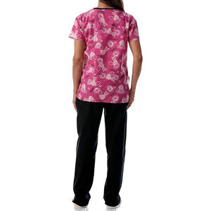 Nouvel ensemble de blouses médicales pour femmes 2025 – Haut à col fendu et manches courtes, pantalon cargo à cordon de serrage, respirant, en spandex, pour le personnel infirmier et chirurgical - Product Image 4