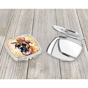 Boxer Hippie Dawg Compact Travel Makeup <b>Mirror</b> Women's Handheld Folding <b>Pocket</b> Decorative <b>Mirror</b> Gift for Girls - Product Image 3