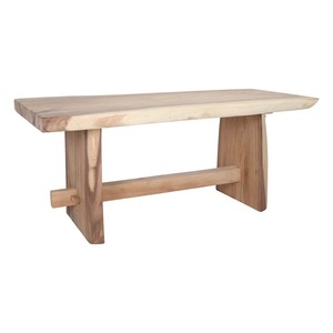 Table à manger en teck massif de qualité supérieure avec plateau rectangulaire robuste et structure en bois minimaliste pour une salle à manger d'intérieur moderne - Product Image 2