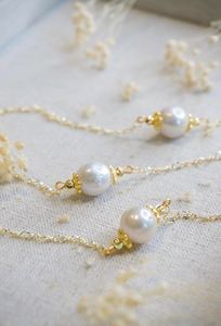 Bracelet en argent sterling 925 plaqué or 14 carats avec perle baroque d'eau douce, chaîne perlée délicate, bijou élégant, cadeau - Product Image 4