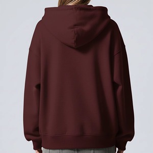 Oferta Caliente: Sudadera con Capucha Bordada de Algodón Oversize para Mujer, Estilo Casual de Moda, Color Sólido, con Cremallera, para Otoño e Invierno - Product Image 2