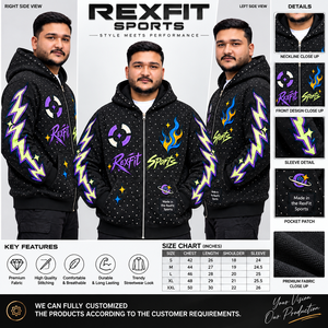 Custom unisex Rhinestone Full <b>Zip</b> <b>up</b> <b>Graphic</b> <b>Hoodie</b> Streetwear Heavy Fleece Custom Logo Design OEM Wholesale Hooded Sweatshirt - Product Image 2