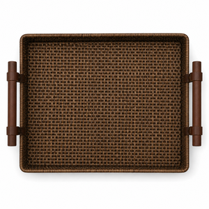 Bandeja de Servir de Bambú Tejida a Mano de Primera Calidad con Asas, Cesta de Servir Decorativa Rectangular Estilo Ratán para Cocina y Hogar - Product Image 2