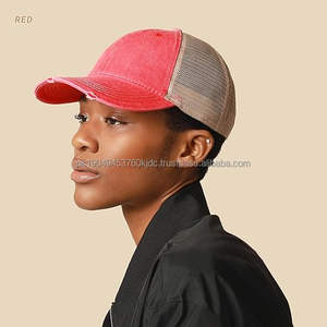 Gorro teñido con pigmento desgastado sin estructura Premium para todos los días, gorro ajustable de tela de rizo para exteriores, gorro de camionero lavado - Product Image 5